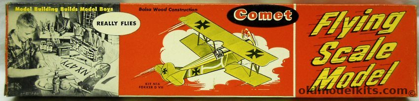 Comet Fokker D-VII - 16 inch Wingspan - Coke Bottle Issue, N16-29 plastic model kit